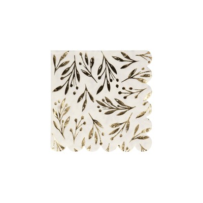 Meri Meri Gold Leaf Small Napkins (Pack of 16).
