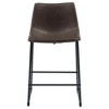 Brown and Black 35" High Armless Bar Stools (Set of 2) - 3 of 4