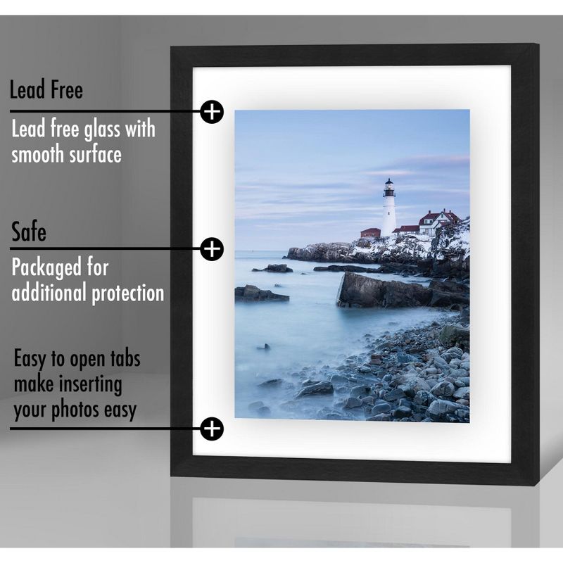 Americanflat Floating Picture Frame with polished glass - Horizontal and Vertical Formats for Wall - Horizontal and Vertical Formats for Wall, 4 of 8