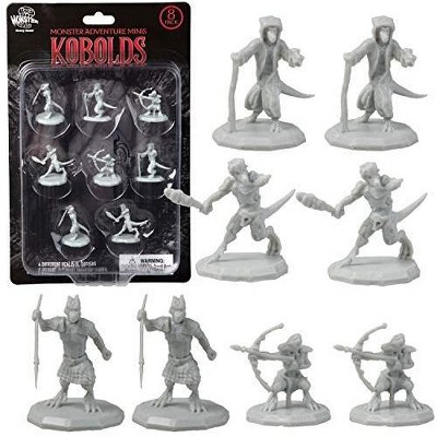 Monster Protectors Unpainted Fantasy Kobold Mini Figures for D&D - 1", 8 Pieces