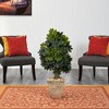 Nearly Natural 3.5-ft Schefflera Artificial Tree in Country White Planter (Real Touch) - 3 of 4