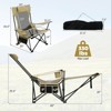 Costway Camping Lounge Chair with Detachable Footrest & 4-Position Backrest Carrying Bag Green/Gray - 3 of 4