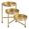 Kate and Laurel Finn Round Metal Tabletop Planter, 7.25x7.25x10, Gold - 2 of 4