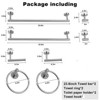 Itopfox 8 Piece Bathroom Hardware Set 2 Pack 23.6 Inch Towel Bar 2 Pack Towel Hook 2 Pack Towel Ring 2 Pack Toilet Paper Holder - 2 of 4