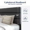 Allewie Platform Bed Frame with Fabric Upholstered Headboard and Wooden Slats Support, Fully Upholstered Mattress Foundation/No Box Spring Needed - 4 of 4