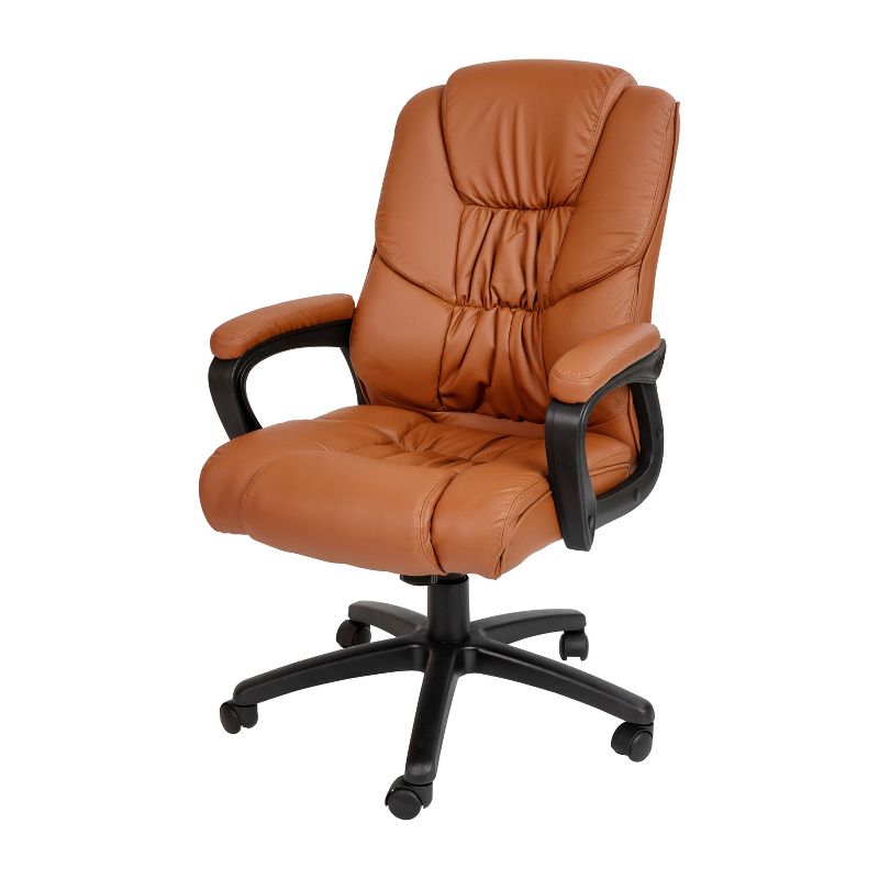 Flash Furniture Flash Fundamentals Big & Tall 400 lb. Rated LeatherSoft Swivel Office Chair with Padded Arms, 1 of 15