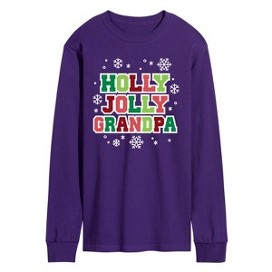 Men's - Instant Message - Holly Jolly Grandpa Long Sleeve Graphic T-Shirt - 1 of 3
