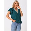 Allegra K Women's Ruffle Short Sleeve V Neck Casual Blouse - 4 of 4