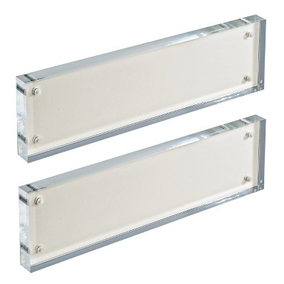 White Polished Acrylic Rectangular Tabletop Magnetic Frames