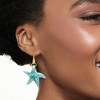Ross-Simons Italian Murano Glass Starfish Drop Earrings With 18kt Gold Over Sterling - 2 of 4