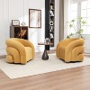 SEYNAR Modern Glam Velvet 360 Degree Swivel Accent Armchair with Tufted Back Set of 2 - 4 of 4