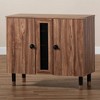 2 Door Valina Wood Entryway Shoe Storage Cabinet Brown - Baxton Studio: Oak Finish, Ventilated, 4 Shelves - 4 of 4