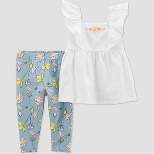 Carter's Just One You® Baby Girls' Floral Top & Bottom Set - White