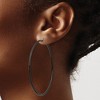 Chisel Stainless Steel Polished Black IP-plated 60mm Diameter 2mm Hoop Earrings - 4 of 4