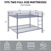 MAYEERTY Metal Bunk Bed Twin Over Twin, Low Profile Bunk Bed Frame with Built-in Ladder, Space-Saving for Kids Teens, No Box Spring Required, Gray - 4 of 4