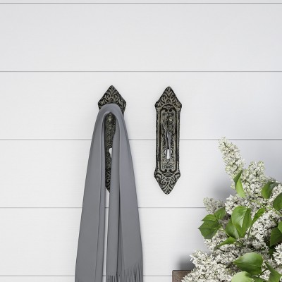 2pc Decorative Key Lock Design Wall Hooks White - Lavish Home