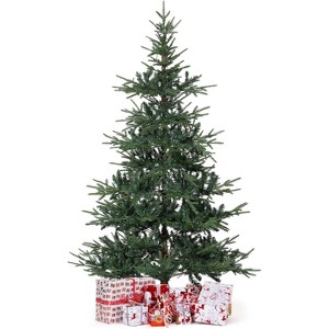 Clearance! 6FT Pre-Lit Artificial Christmas Tree with 300 LED Lights, 8 Modes, Hinged, Lifelike PE/PVC, Home Decor - 1 of 4