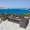 Tangkula 8PCS Rattan Patio Conversation Set Cushioned Outdoor Furniture Set - 2 of 4