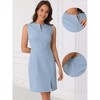 INSPIRE CHIC Women's Office Round Neck Sleeveless Zipper Front Midi Dress - 2 of 4