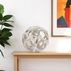 HomeRoots 5" Silver Aluminum Geo Orb Tabletop Sculpture - 2 of 4