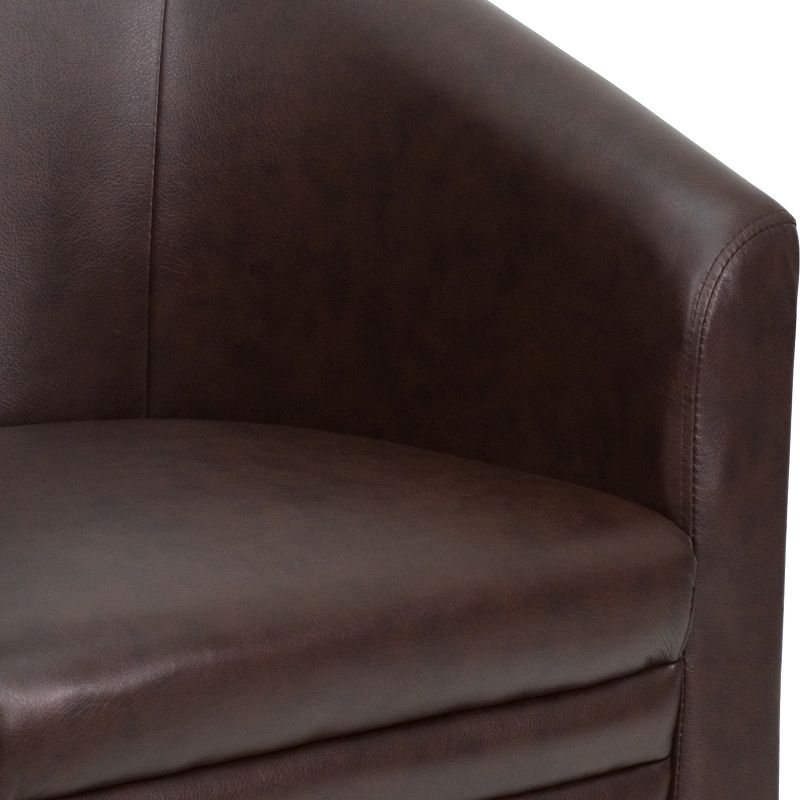 Flash Furniture Brown LeatherSoft Barrel-Shaped Guest Chair, 2 of 7