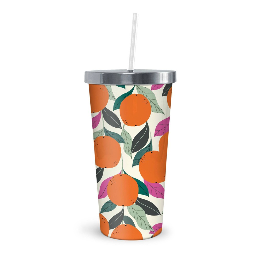 OCS Designs 17oz Stainless Steel Water Tumbler Sweet Orangen NO STRAW