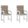 vidaXL Garden Lowback Chair Cushions 2 pcs Taupe 39.4"x19.7"x1.2" Oxford Fabric - 4 of 4