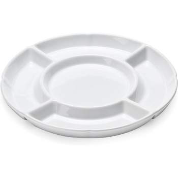 Bruntmor 12'' 5 Sectional Porcelain Divided Serving Platter - White