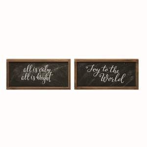 Transpac Small MDF Christmas Mantle Decor Set of 2 Christmas Home Decorations - 1 of 1