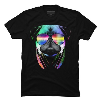 Men's Design By Humans Rainbow Disco Pug By clingcling T-Shirt