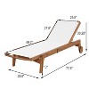 Christopher Knight Home Coloma Outdoor Mesh and Acacia Wood Armless Adjustable Chaise Lounge with Wheels - 3 of 4