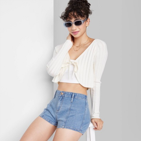 Women's Super-high Rise Seamed Jean Shorts - Wild Fable™ Medium Wash 16 :  Target