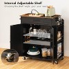 MaseiKar Kitchen Island with Power Outlet, Storage Island with Spice Rack and Drawer, Rolling Kitchen Cart on Wheels, for Home, Dining Room, Black - 4 of 4