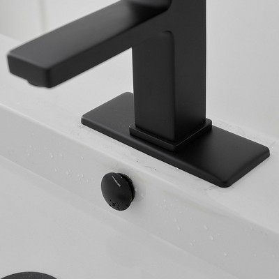 Matte Black Single-Handle Bathroom Faucet with Drain Assembly