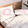 Deny Designs Standard April Lane Art Block Pink Monogram Q Microfiber Printed Pillow Sham - 2 of 3