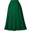 Women High Elastic Waist Pleated Chiffon Skirt Midi Swing A-line Skirts Dark Green - 2 of 4