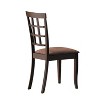 Simple Relax Set of 2 Upholstered Side Chairs with Tapered Legs in Espresso and Dark Brown - 3 of 4