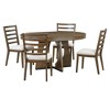 NicBex Round Dining Table Set for 4 Retro Dining Set Extendable Table with 16-inch Leaf and 4 Chairs for Kitchen - 2 of 4