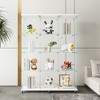 VYNXARIA Extra Large Glass Display Cabinet - 4 Shelves, Black Curio for Living Room & Office - 3 of 4