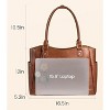 Leather Vintage Work Tote Bag Computer Office Teacher Bag with Large Cup Holder - 2 of 4