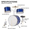 3-Piece Junior Drum Set for Kids Beginners, Kids Drum Kit with Full set of silent mats, Adjustable Throne, Cymbal, Pedal & Drumsticks - 3 of 4
