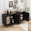 VYNXARIA 59.84" Vintage Four-Door Cabinet with Plastic Rattan - Stylish Storage for Any Room - 3 of 4