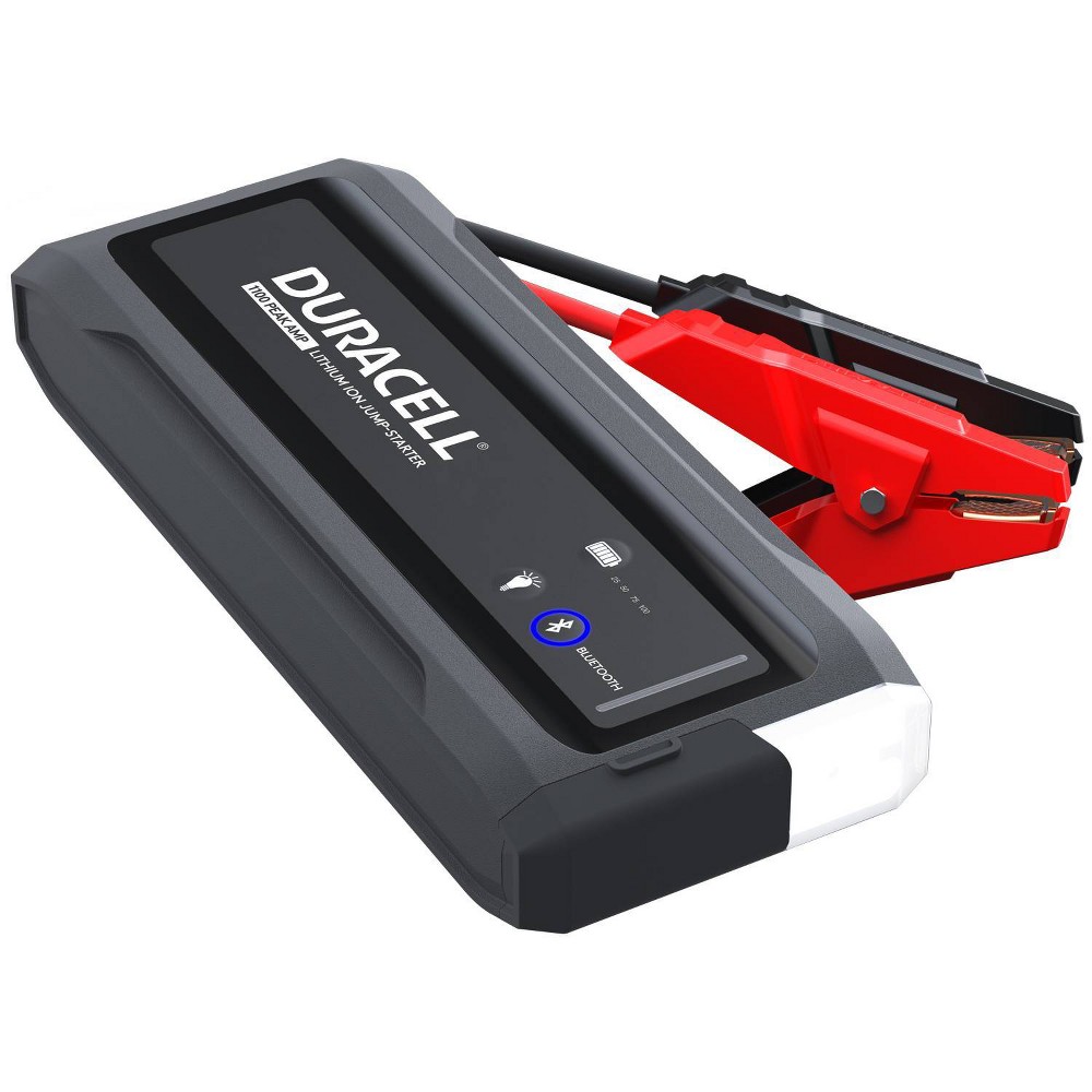 Duracell - Bluetooth Enabled Lithium-Ion 1100A Portable Jump Starter with USB Power Bank and Flashlight - Black