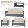 5 Pieces Patio Furniture Sets,Outdoor Sectional Sofa Wicker Conversation Couch for Coffee Table, Rattan Outdoor Furniture Backyards, Gardens - 4 of 4