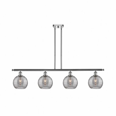 Athens Deco Swirl - 4 Light Island In Industrial Style-10 Inches Tall and 48 Inches Wide