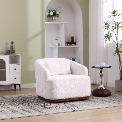Okak Modern Chenille 360 Degree Swivel Barrel Chair for Bedroom,Comfy Accent Chair for Living Room,Apartment