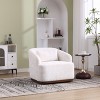 NicBex PU Leather Swivel Barrel Accent Chair,Upholstered Swivel Living Room Chair with Mid-Height Backrest,Accent Chairs for Living Room - 2 of 4