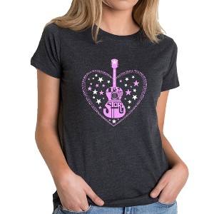 LA Pop Art It's A Love Story - Women's Premium Blend Word Art T-Shirt - 1 of 4