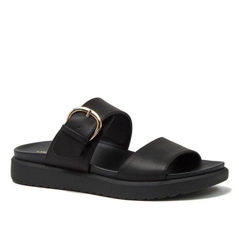 Женские сандалии Lands' End Women's All Day Comfort Buckle Slides - 8 - Black