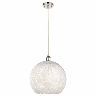 White Mouchette - 1 Light Cord Hung Pendant In Modern Style-16.63 Inches Tall and 13.75 Inches Wide